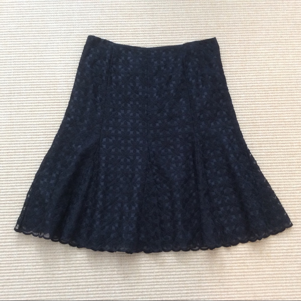 Talbots Black Floral Lace A-Line Skirt - Size 12